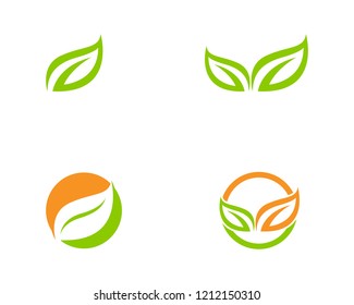 Logos of green leaf ecology nature element vector icon