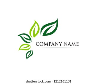 Logos of green leaf ecology nature element vector icon