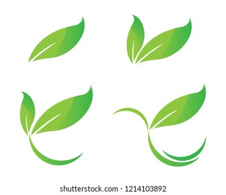 Logos of green leaf ecology nature element vector icon