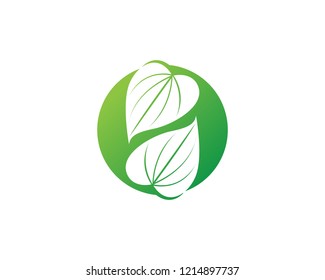 Logos of green leaf ecology nature element vector icon