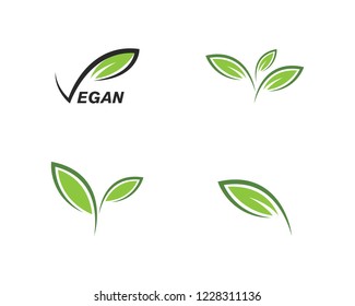 Logos of green leaf ecology nature element vector icon