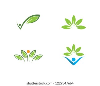 Logos of green leaf ecology nature element vector icon