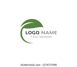 Logos of green leaf ecology nature element vector icon