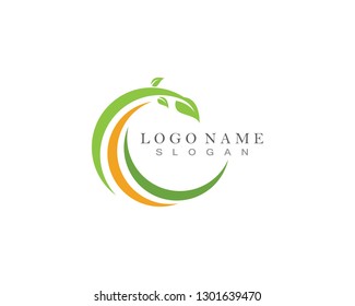 Logos of green leaf ecology nature element vector icon
