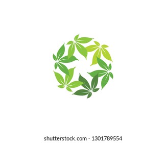 Logos of green leaf ecology nature element vector icon