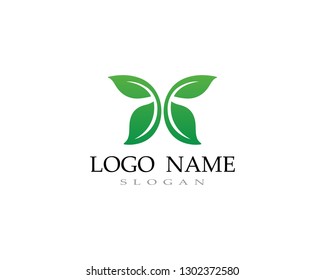 Logos of green leaf ecology nature element vector icon