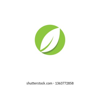 Logos of green leaf ecology nature element vector