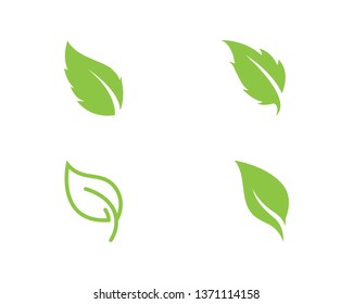 Logos of green leaf ecology nature element vector icon
