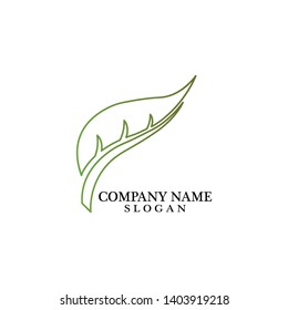 Logos of green leaf ecology nature element vector