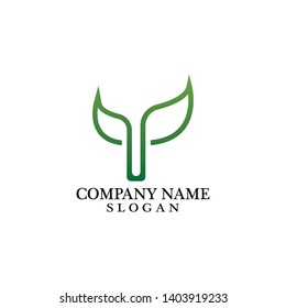 Logos of green leaf ecology nature element vector
