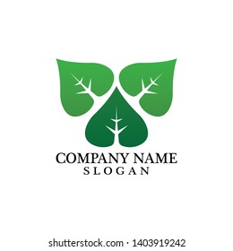 Logos of green leaf ecology nature element vector