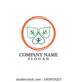 Logos of green leaf ecology nature element vector