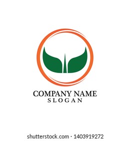 Logos of green leaf ecology nature element vector