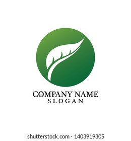Logos of green leaf ecology nature element vector