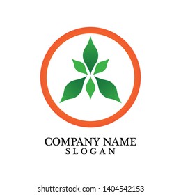 Logos of green leaf ecology nature element vector