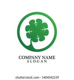 Logos of green leaf ecology nature element vector