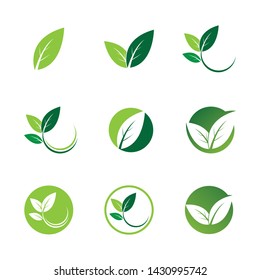 Logos of green leaf ecology nature element vector icon