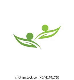 Logos of green leaf ecology nature element vector icon