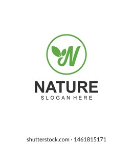 Logos of green leaf ecology nature element vector