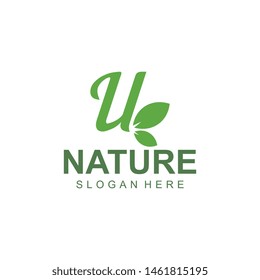Logos of green leaf ecology nature element vector