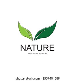 Logos of green leaf ecology nature element vector icon