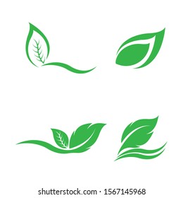 Logos of green leaf ecology nature element vector icon
