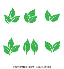 Logos of green leaf ecology nature element vector icon
