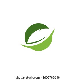 Logos of green leaf ecology nature element vector icon