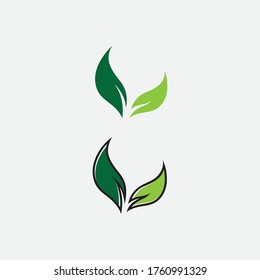 Logos of green leaf ecology nature element vector icon