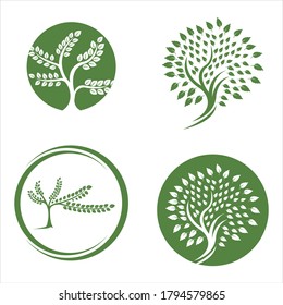 Logos of green leaf ecology nature element vector icon