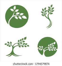 Logos of green leaf ecology nature element vector icon