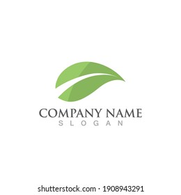 Logos of green leaf ecology nature element vector