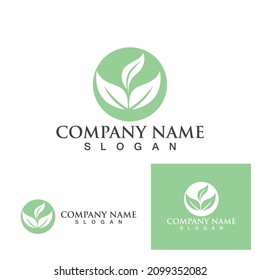 logos of green leaf ecology nature element vector