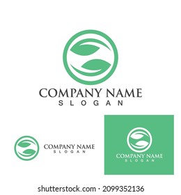 logos of green leaf ecology nature element vector