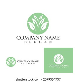 logos of green leaf ecology nature element vector