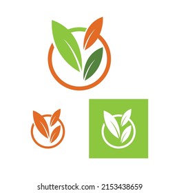 Logos of green leaf ecology nature element vector icon