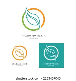 Logos of green leaf ecology nature element vector icon