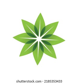 Logos of green leaf ecology nature element vector
