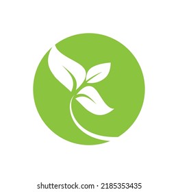 Logos of green leaf ecology nature element vector