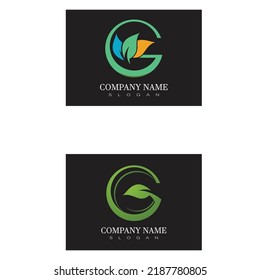 Logos of green leaf ecology nature element vector
