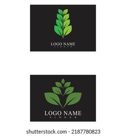 Logos of green leaf ecology nature element vector