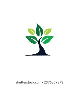 Logos of green leaf ecology nature element vector icon