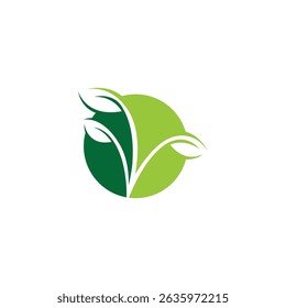 Logos of green leaf ecology nature element vector. Leaf green logo and symbol template Vector

