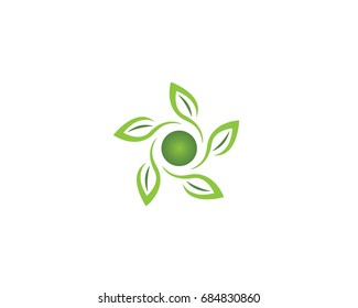 Logos of green leaf ecology nature element vector icon