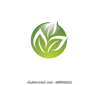 Logotipos de ecología de hoja verde elemento de naturaleza icono vector