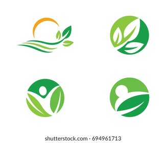 Logos of green leaf ecology nature element vector icon