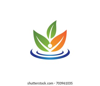 Logos of green leaf ecology nature element vector icon