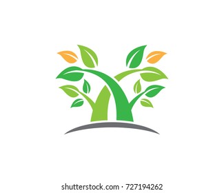 Logos of green leaf ecology nature element vector icon