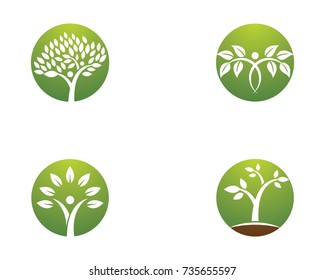 Logos of green leaf ecology nature element vector icon