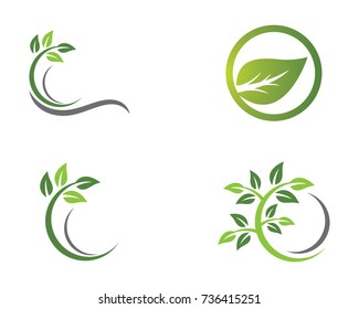 Logos of green leaf ecology nature element vector icon